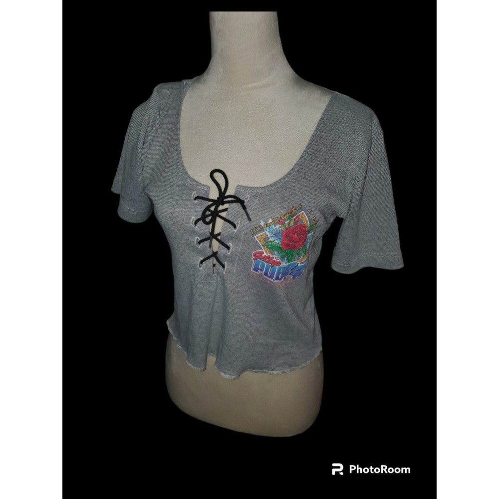 GILLI'S pub Florida bike bash grey cropped Top L cute